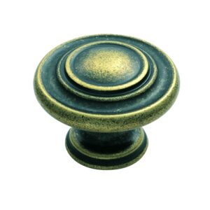 Carlisle Brass Fingertip Traditional Pattern Cupboard Knob, Antique Brass - FTD515AB ANTIQUE BRASS