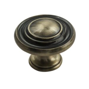 Carlisle Brass Fingertip Traditional Pattern Cupboard Knob, Antique Burnished Brass - FTD515ABB ANTIQUE BURNISHED BRASS