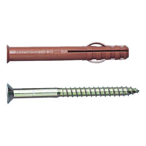 Wurth NYLON ANCHOR AND SCREW COUNTERSUNK HEAD GALVANISED STEEL WENBSP10 ANC WE 10 PLA 10X135 (50 pack)