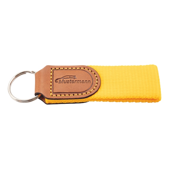 Wurth KEY FOB ITALY Custom hot stamping in the leather YELLOW 1SIDE 100 pcs
