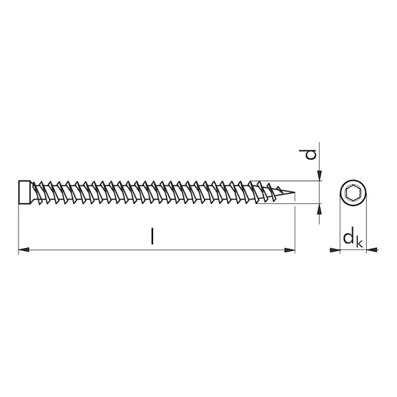 Wurth AMO III SPACING ASSEMBLY SCREW 75 TYPE 2 CYLINDER HEAD 80 MM SCR AW30 A2L 75X72 (200 pack) - Image 2