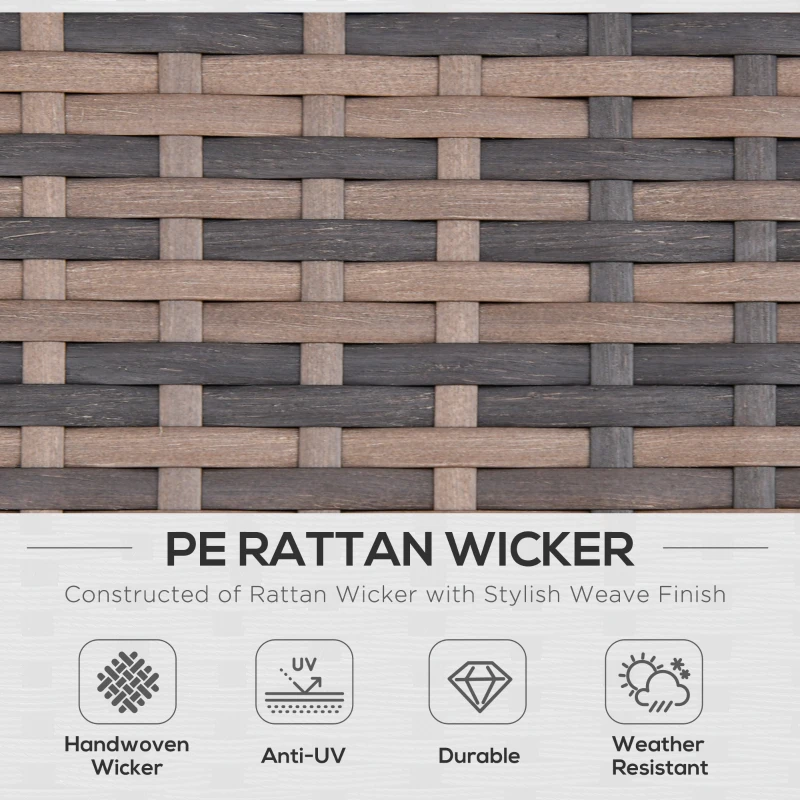 Best 6 Pieces Rattan Garden Furniture Set, 7 Seater Wicker Outdoor Furniture Set with Storage Tea Table & Side Table, Sectional Garden Sofa Set with Cushions, Orange - Image 4