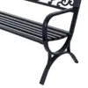 Best 127L x 60W x 85H cm Powder Coated Garden Bench for Patio Backyard, Steel-Black - Image 7
