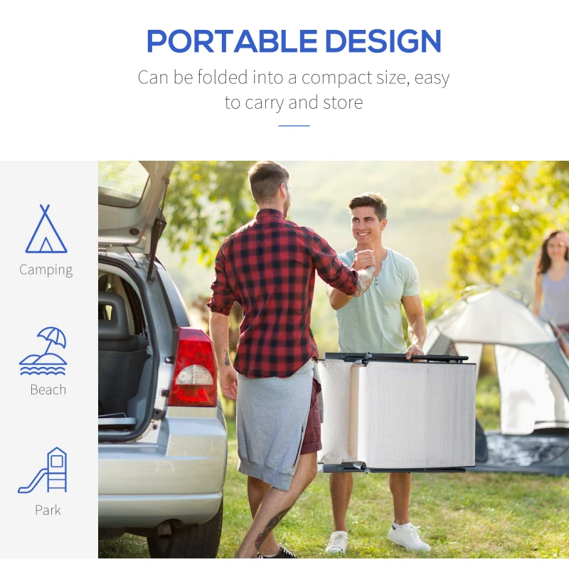 Best Sun Lounger Steel Frame Outdoor Folding Chaise Texteline Lounge Chair Recliner with Headrest & 7 Levels Adjustable Backrest, Cream White - Image 6