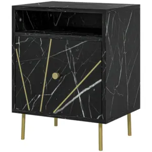 Best Elegant Bedside with Storage - Black/Gold Tone