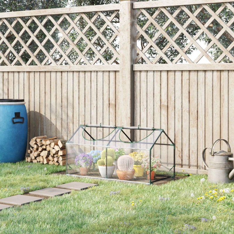 Best Mini Greenhouse Portable Flower Planter Vegetable Grow House for Garden Backyard with Zipped Windows, 120 x 60 x 60 cm, Clear - Image 2