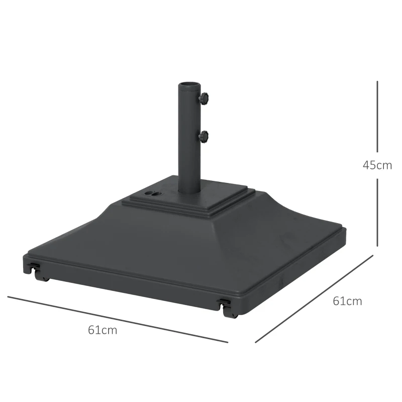 Best 60kg Water/Sand Fillable Parasol Base, with Wheels - Black - Image 3