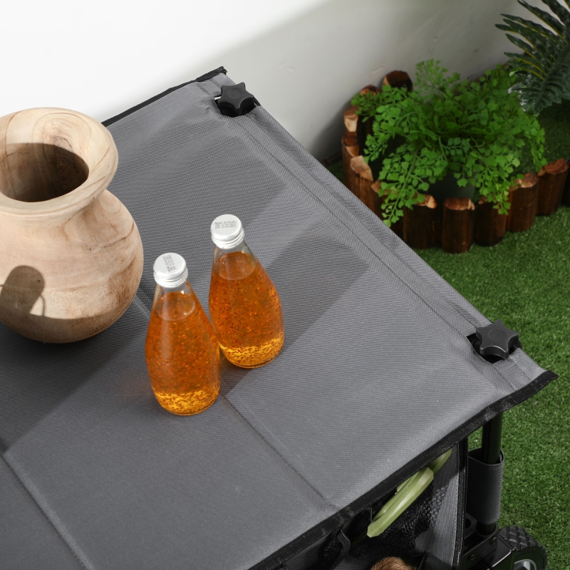 Best Garden Trolley, Cargo Traile on Wheels, Folding Collapsible Camping Trolley, Outdoor Utility Wagon, Dark Grey - Image 9