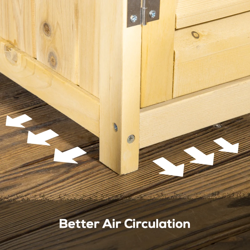 Best 87 x 47 x 160cm Wooden Garden Shed, Sheds & Outdoor Storage with Asphalt Roof and 2 Lockable Doors, Natural - Image 7