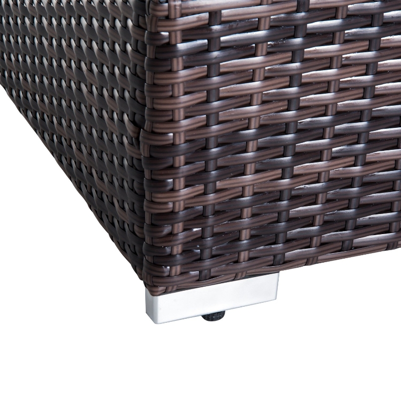 Best 6 PC Rattan Sofa Coffee Table Set Sectional Wicker Weave Furniture for Garden Outdoor Conservatory w/ Pillow Cushion Brown - Image 10