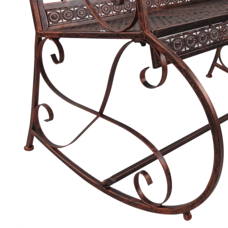 Outdoor Iron Rocking Chair-Bronze Red - Image 7