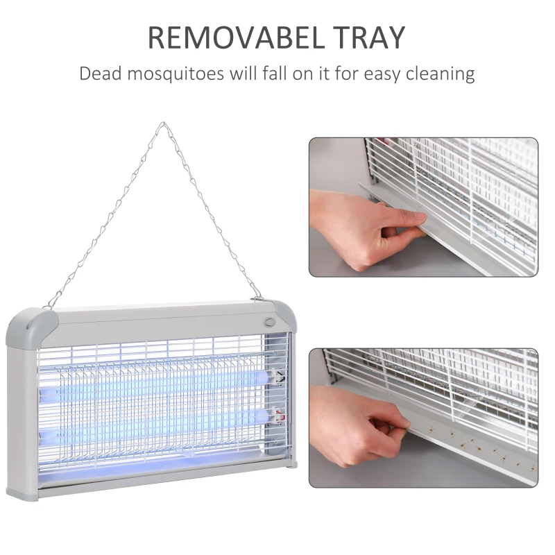 Best Wall Hanging Bug Zapper, 30W Electric Fly Zapper Mosquito Killer, 60㎡ Coverage Insect Killer, Indoor Outdoor Use, Grey - Image 5