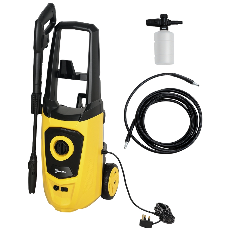 DURHAND 1800W High Pressure Washer, 150 Bar Pressure, 510 L/h Flow, High-Performance Portable Power Washer Jet Wash Cleaner with 6M Hose, Snow Foam Bottle for Garden, Car, Furniture, Yellow - Image 11