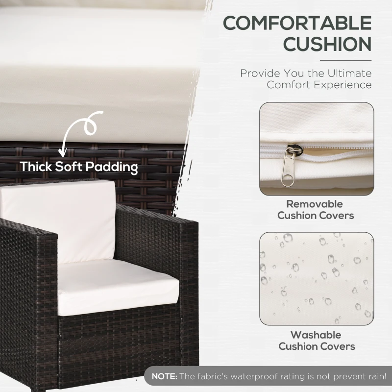 Best Single Seater Rattan Chair, PE Wicker Garden Armchair with 10 cm Thickened Cushion, All-Weather Rattan Garden Chair with Armrests, Brown - Image 5