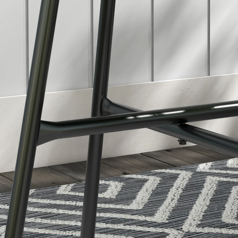 Best Rattan Side Table, Round Outdoor Coffee Table, with Round PE Rattan and Tempered Glass Tabletop for Patio, Garden, Balcony, Black - Image 8