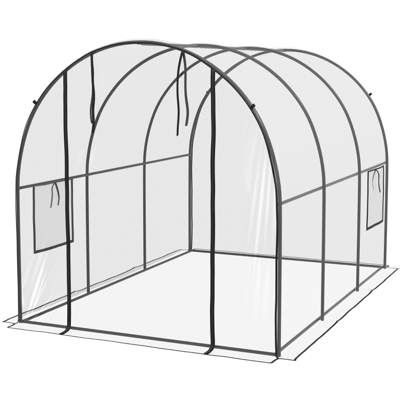 Best Polytunnel Greenhouse Walk-in Grow House with Plasric Cover, Door, Mesh Window and Steel Frame, 3 x 2 x 2m, Clear - Image 11