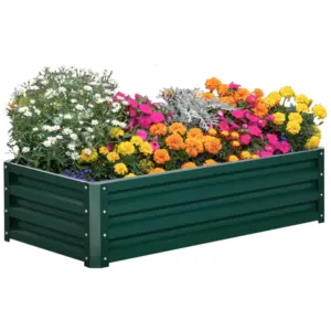 Best Raised Beds for Garden, Galvanized Outdoor Planters, for Herbs and Vegetables, Use for Patio, Backyard, Balcony, Green
