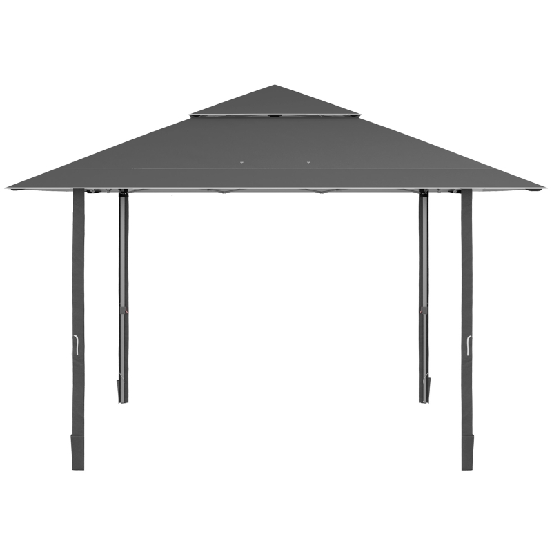 Best 4 x 4m Pop-up Gazebo Double Roof Canopy Tent with UV Proof, Roller Bag & Adjustable Legs Outdoor Party, Steel Frame, Dark Grey - Image 11