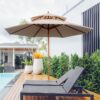 Best 2.7m Elegant Wooden Frame Parasol Umbrella - Beige - Image 12