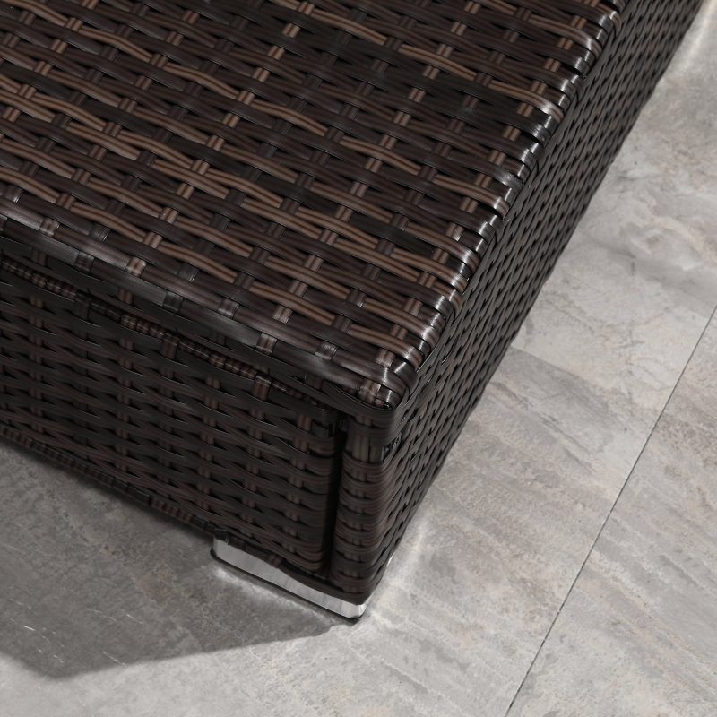 Best 3 Pieces Rattan Garden Furniture Sofa Set, 4 Seater Garden Corner Sofa with 5-Level Reclining Sun Lounger and Storage Coffee Table, Outdoor Furniture Conservatory Set with Cushions, Brown - Image 9