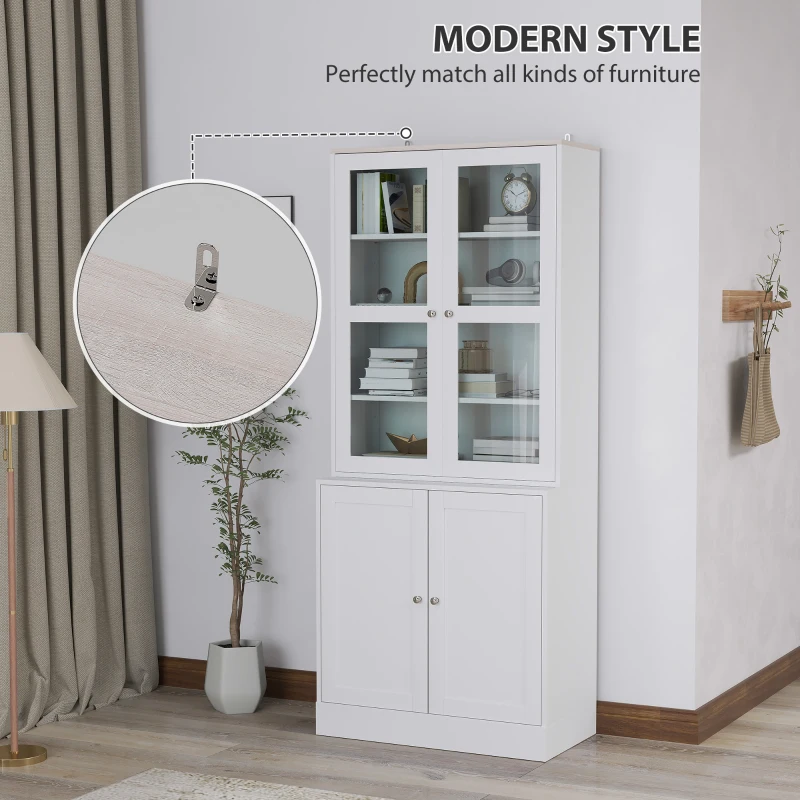 Best Double Storage Display Cabinet - White - Image 4