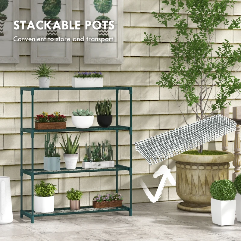 Best Four-Tier Steel Plant Shelf - Black - Image 7