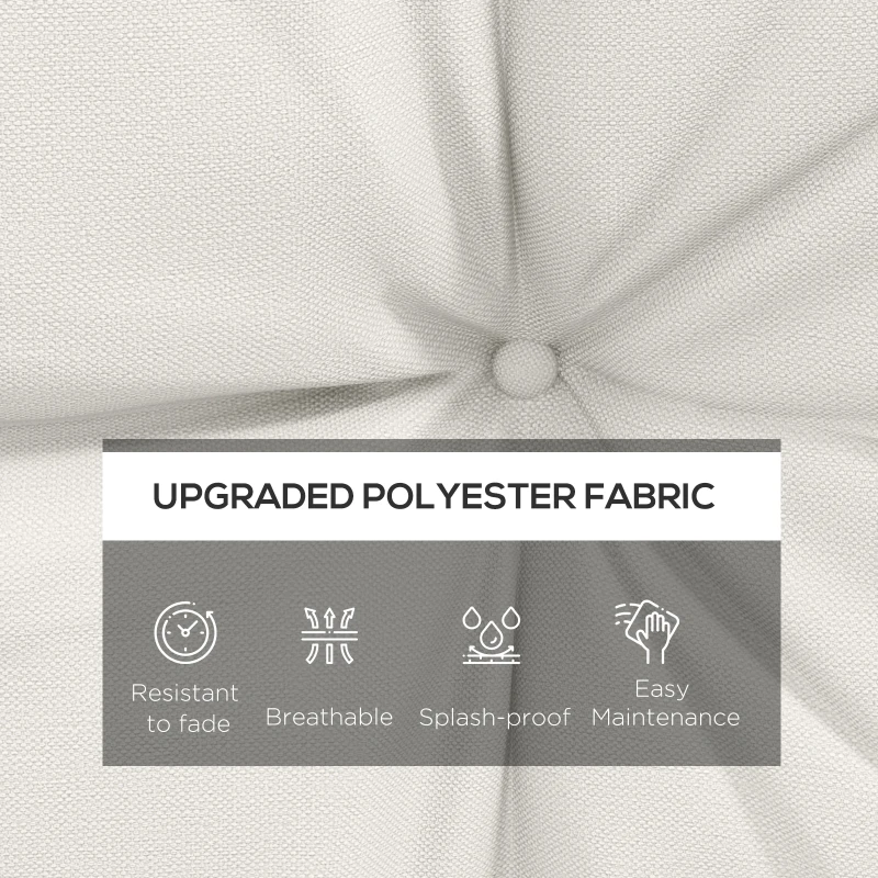 Best 2-Piece Seat Cushions Back Pillows Replacement, Patio Chair Cushions Set for Indoor Outdoor, White - Image 4