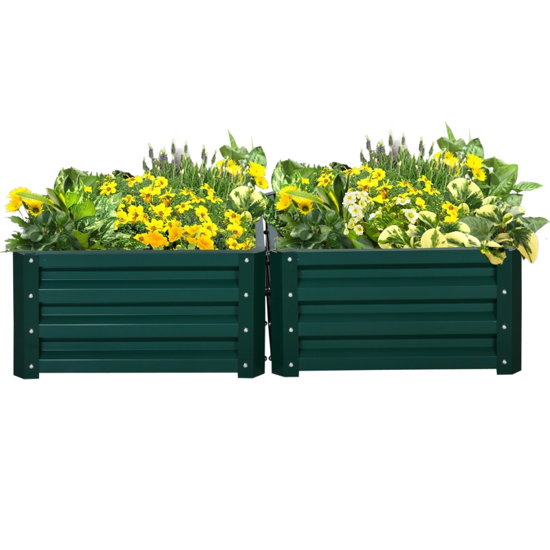 Best Set of Two 60 x 60cm Steel Planter Boxes - Green - Image 11