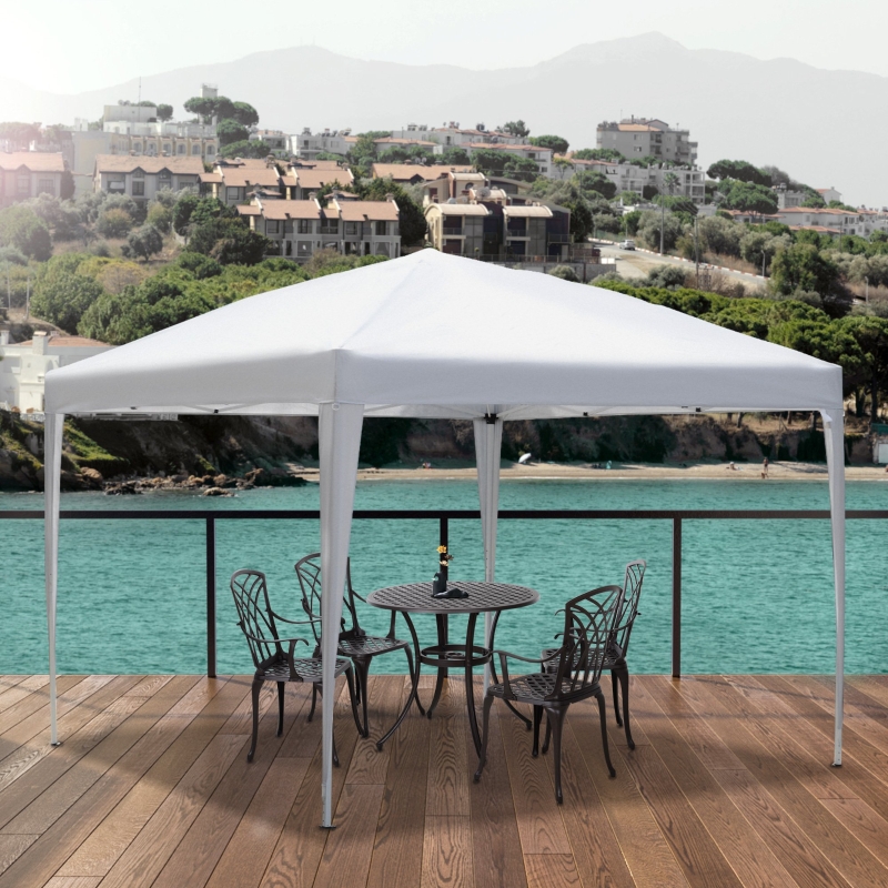 Best 3 x 3M Garden Pop Up Gazebo Height Adjustable Marquee Party Tent Wedding Canopy with Carrying Bag, White - Image 12