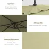 Best 3m Square Canopy Cantilever Parasol, with Cross Base - Beige - Image 5