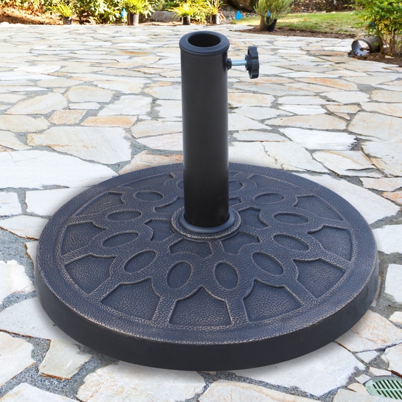 Best 13kg Resin Umbrella Stand Holder, Garden Parasol Base for 38mm or 48mm Outdoor Umbrella Poles, Bronze Tone - Image 11