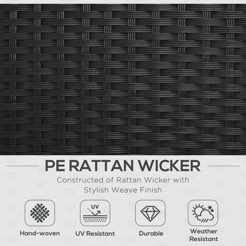 Best 4-Seater Rattan Sofa Set Garden Rattan Furniture Wicker Steel Chair Seat Furniture Patio Rattan Garden Sofa Black - Image 4