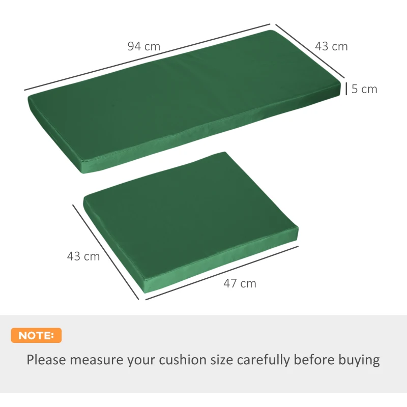 Best Outdoor Seat Cushion Pads for Rattan Furniture, 3 PCs Garden Furniture Cushions, Green - Image 3