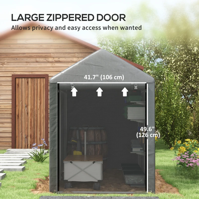Best 179 x 120cm Temporary Garden Shed, with Accessories - Dark Grey - Image 6