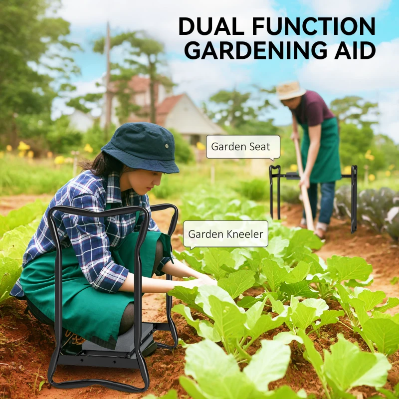 Best 2 In 1 Garden Kneeler Seat Kneeling Pad Support Bench Foldable Knee Protector, Grey - Image 4