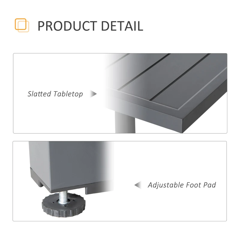 Best Extendable Garden Table 135-270cm x 90cm x 75cm, 10 Seater Outdoor Dining Table with Aluminium Frame for Lawn, Balcony and Backyard, Grey - Image 7