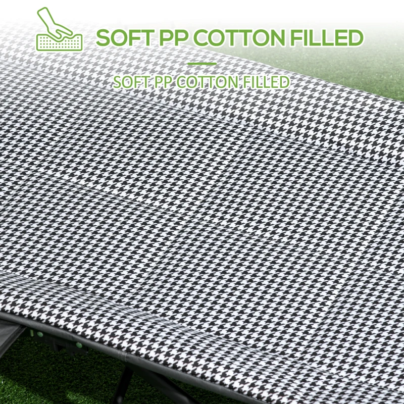 Best Foldable Sun Lounger, Padded Patio Camping Bed with Carry Bag, Magazine Bag and Cup Holder for Outdoor, Garden, Black - Image 5