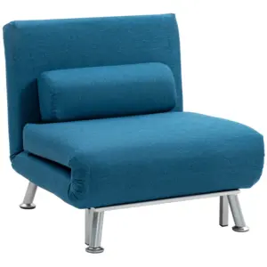 Best Single Linen-Look Sleeper Chair - Blue