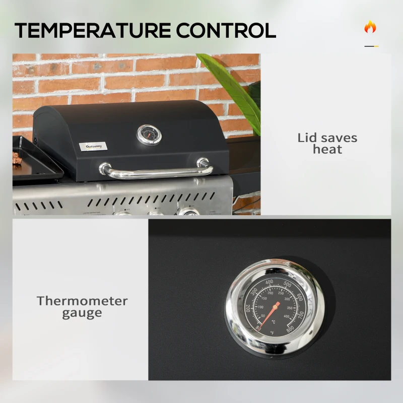 Best 15kW Deluxe Duo Gas BBQ, with Grill, Plancha and Side Burner - Black - Image 6