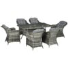 Best Seven-Piece Rattan Dining Set - Grey - Image 11