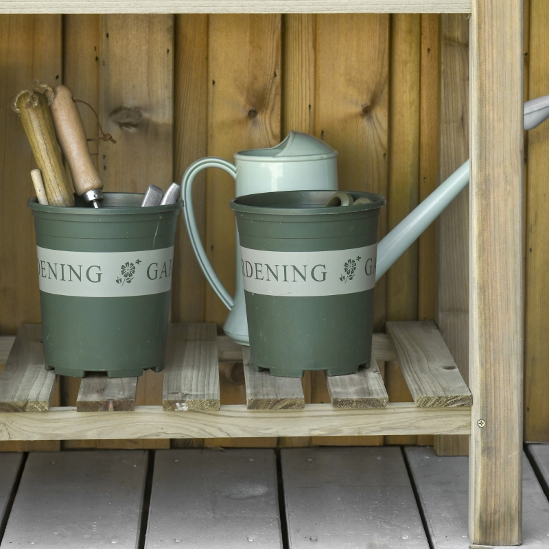 Best Garden Wooden Planters, Raised Garden Bed with Legs and Storage Shelf Elevated Wooden Planter Box - Image 9