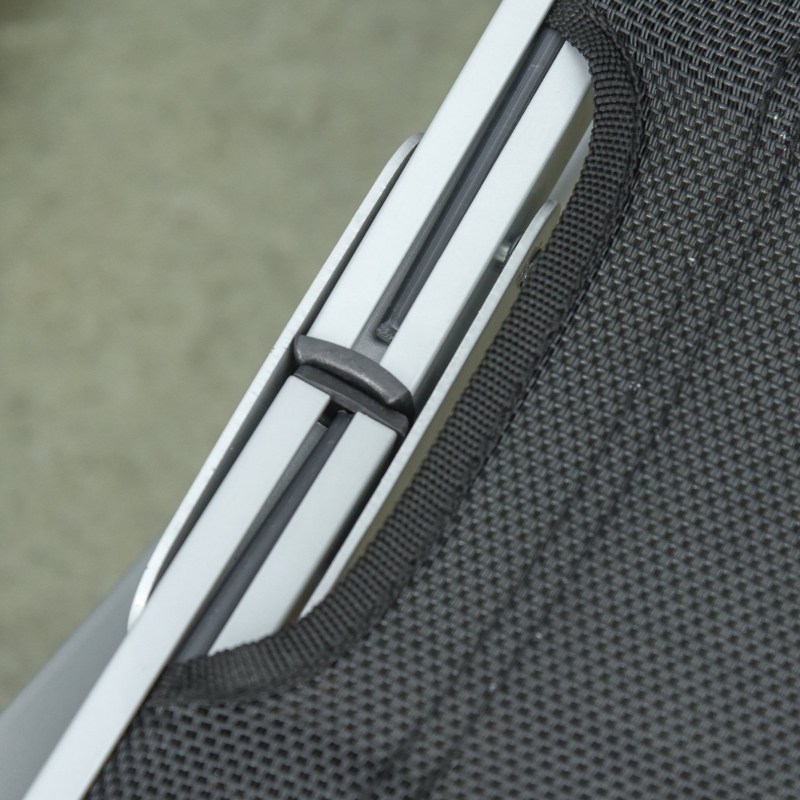 Best 2 Pieces Folding Sun Lounger, S-shaped Lounge Chairs Reclining Sleeping Bed with Aluminium Frame - Image 9