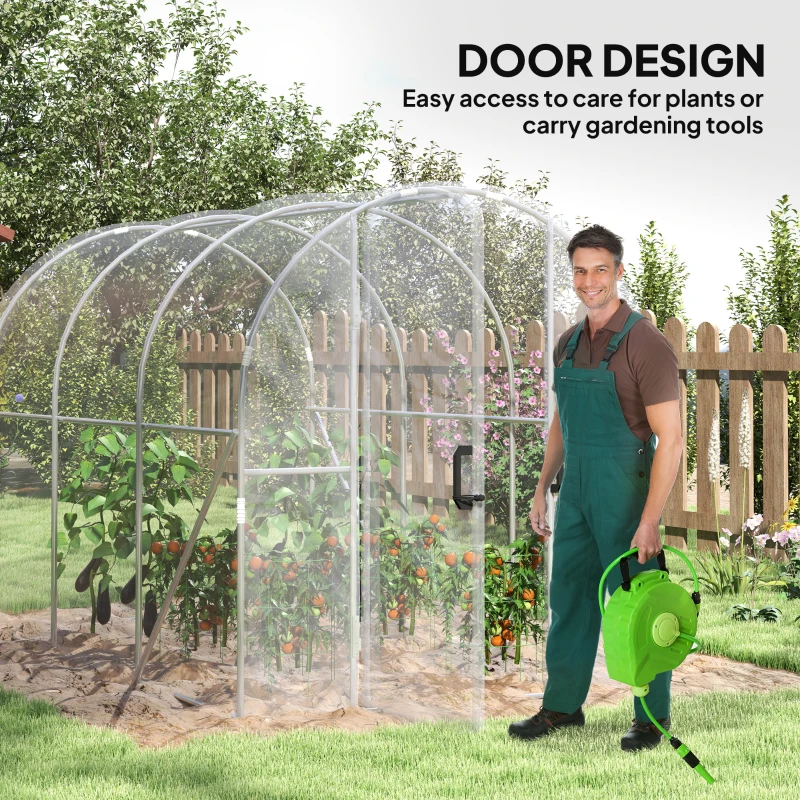Best Polytunnel Greenhouse Walk-in Grow House with PE Cover, Door and Galvanised Steel Frame, 3 x 2 x 2m, Clear - Image 5