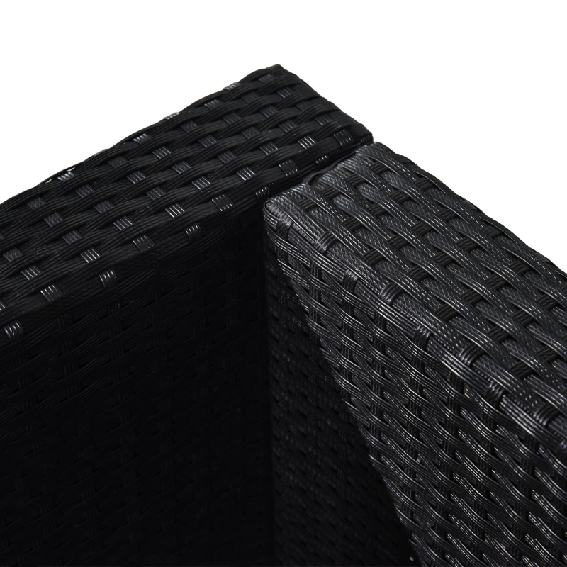 Best 3 Pieces Rattan Bistro Set, Wicker Garden Furniture Set with Glass Top Coffee Table and Chairs, Thickened Washable Cushions for Outdoor, Patio, Balcony, Black - Image 9