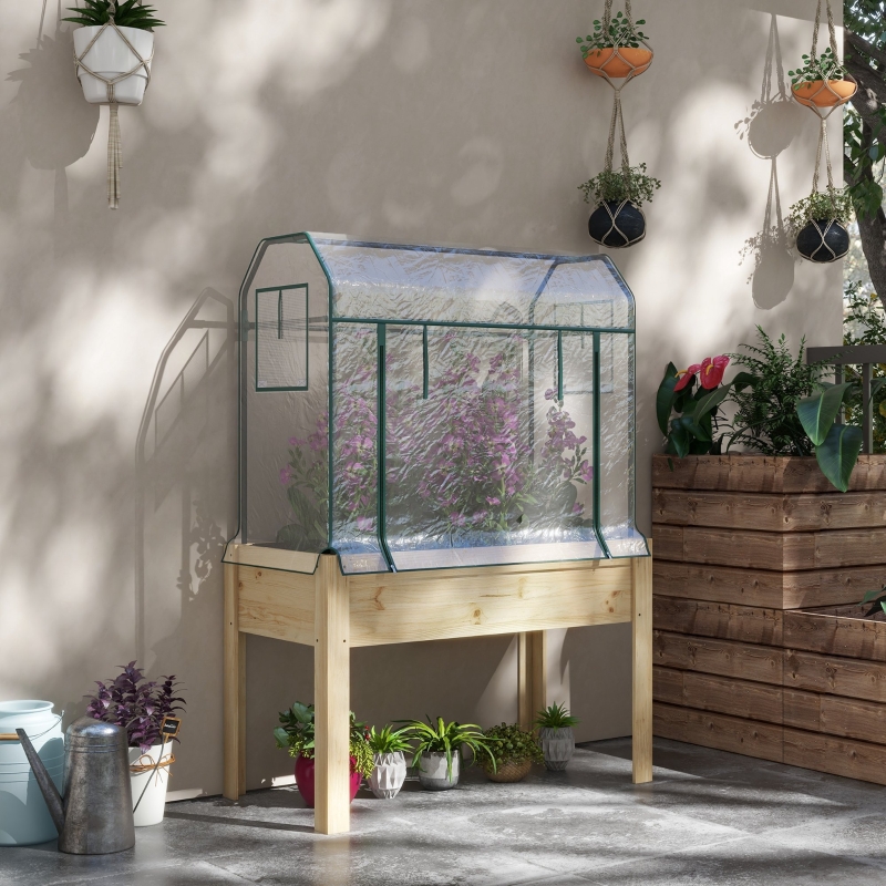 Best Wooden Planter Box with Greenhouse Cover and Bed Liner, Raised Garden Bed for Vegetables, Flowers, Herbs - Image 10