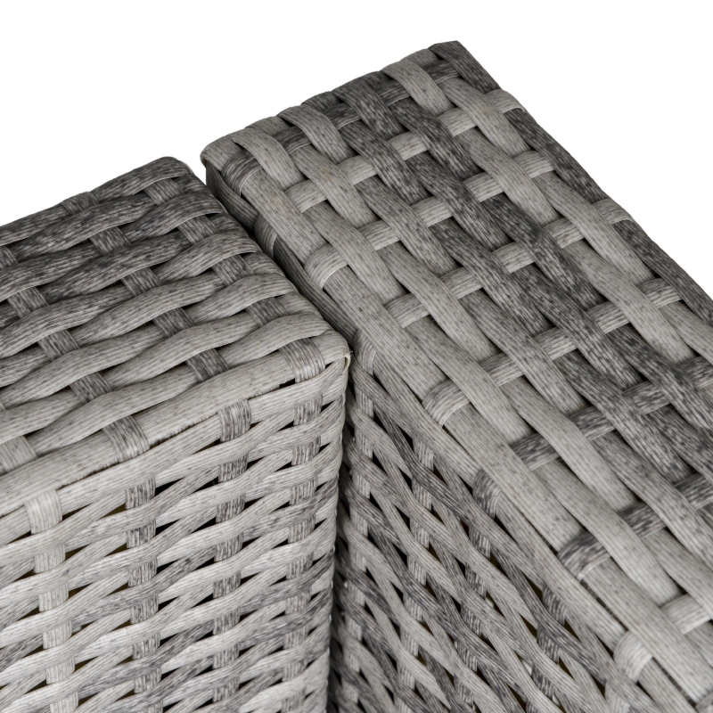 Best Outdoor PE Rattan Corner Sofa, Garden Wicker Furniture Single Sofa Chair w/ Cushions, Light Grey - Image 9