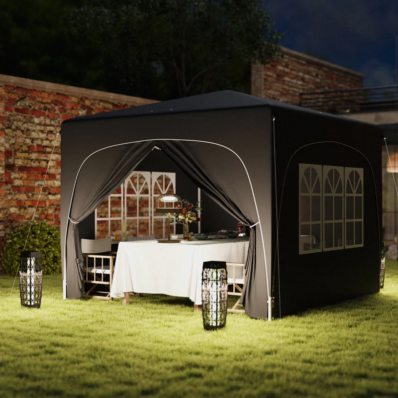 Best 3 x 3m Pop-Up Gazebo Shelter, with Accessories - Black - Image 8