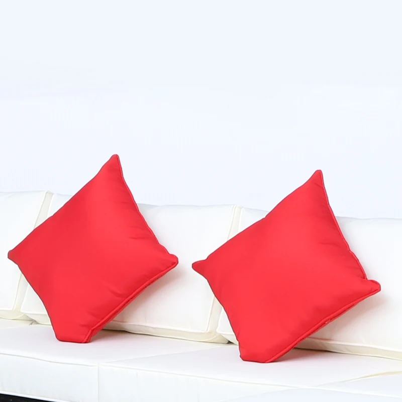 Best 6 Pieces Rattan Garden Furniture Set, 5 Seater Sectional Garden Corner Sofa Set with Glass Top Coffee Table, Cushions and Pillows, All-Weather Wicker Conversation Furniture, Cream White - Image 8