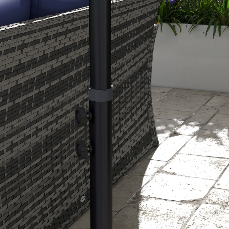 Best 3(m) Cantilever Overhanging Parasol, with Cross Base - Grey - Image 9