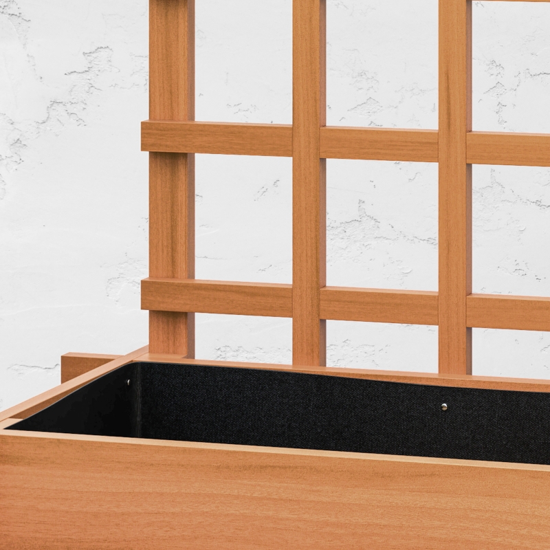 Best 3 Tier Garden Planters with Trellis for Vine Climbing, Wooden Raised Beds, 95x95x110cm, Brown - Image 9